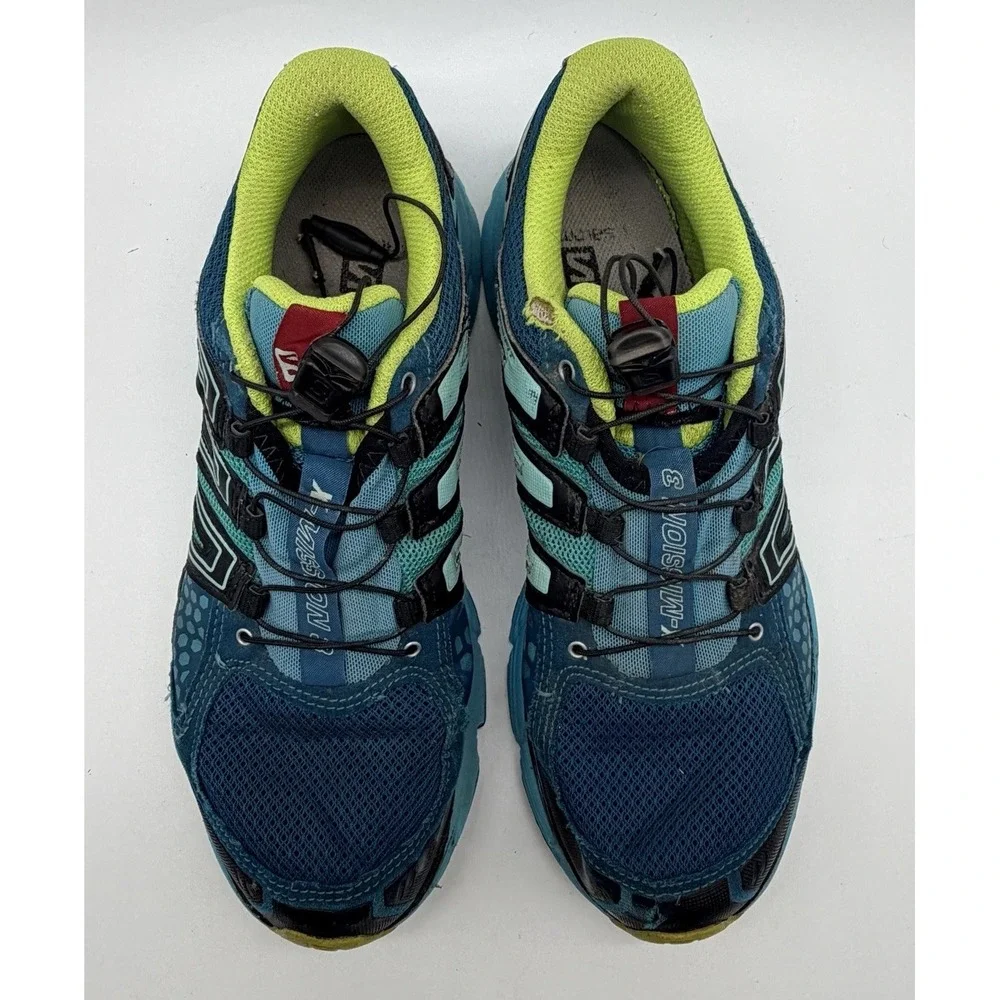 Salomon Shoes Women's Sz 9.5 Blue Green X Mission 3 378288 Running Sneakers